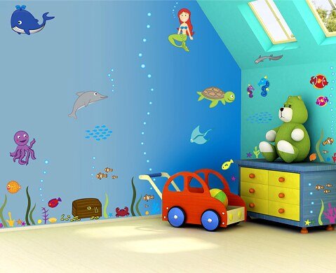 Underwater-themed children's room design reference