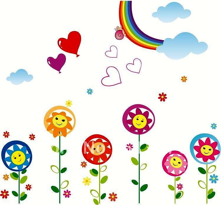 Birds, butterflies and flowers children's wall design reference