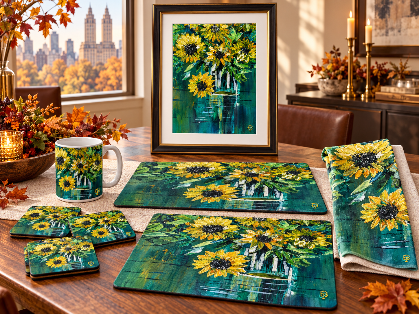 Autumn in New York collection concept featuring Green Sunflowers by Ennio Polanco